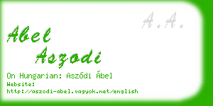 abel aszodi business card